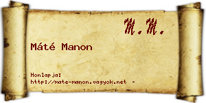 Máté Manon névjegykártya